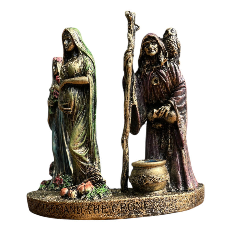 Escultura Triple Diosa 11cm Resina Artículos Esotéricos Lety by HEREJE