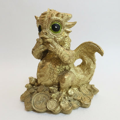 Dragón Tipo Bebe Resina 14.5 Cm Nacional Pintado A Mano. by HEREJE