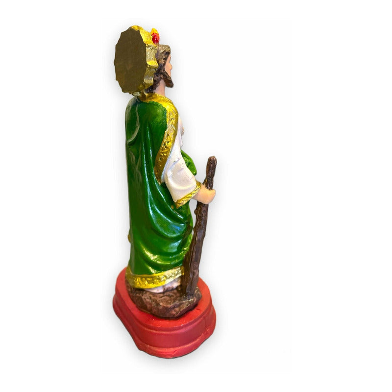San Judas Tadeo Escultura D Resina Hecho A Mano 14.4x5x6.4cm Verde/blanco by HEREJE