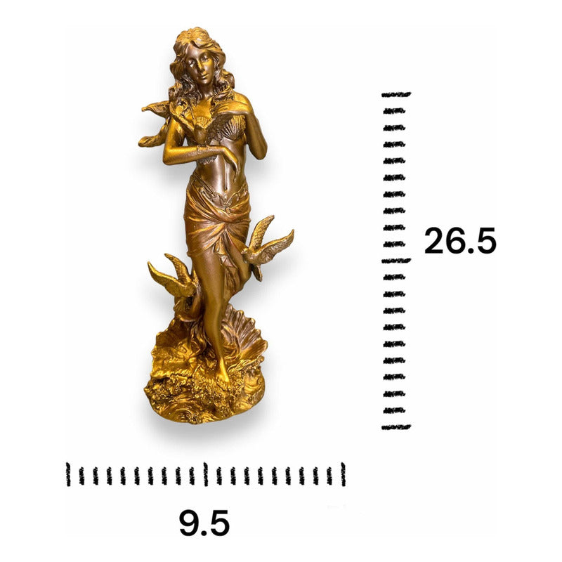 Afrodita, Venus Diosa Figura De Resina Tipo Bronce 26.5x9.5 Bronce by HEREJE
