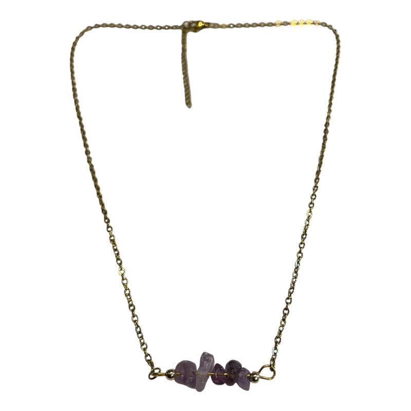 Collar Aquíje Pedra Cuarzo Dorado 45 Cm by HEREJE