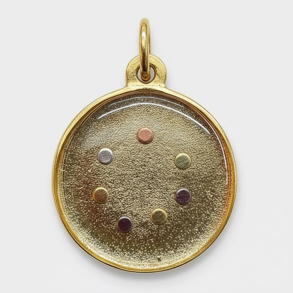 Nudo De Brujas Dije Encapsulado Con Los 7 Baño De Oro 3cm by HEREJE