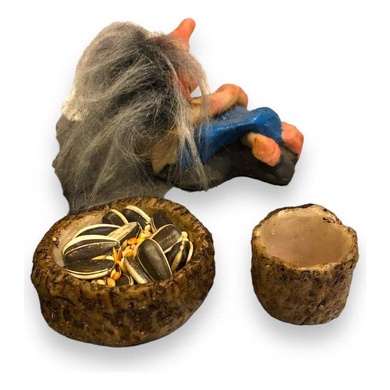 Troll Felicidad + Comedero 9cm Figura De Resina Nacional. Variado by HEREJE