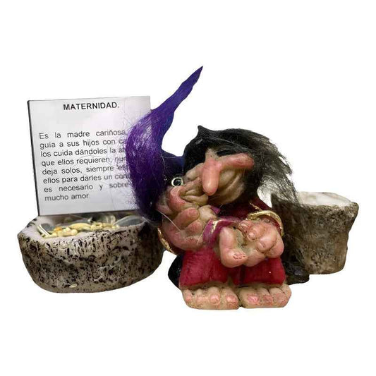 Troll Mini + Comedero + Semillas + Tarjeta Varios Modelos Maternidad 5.5cm