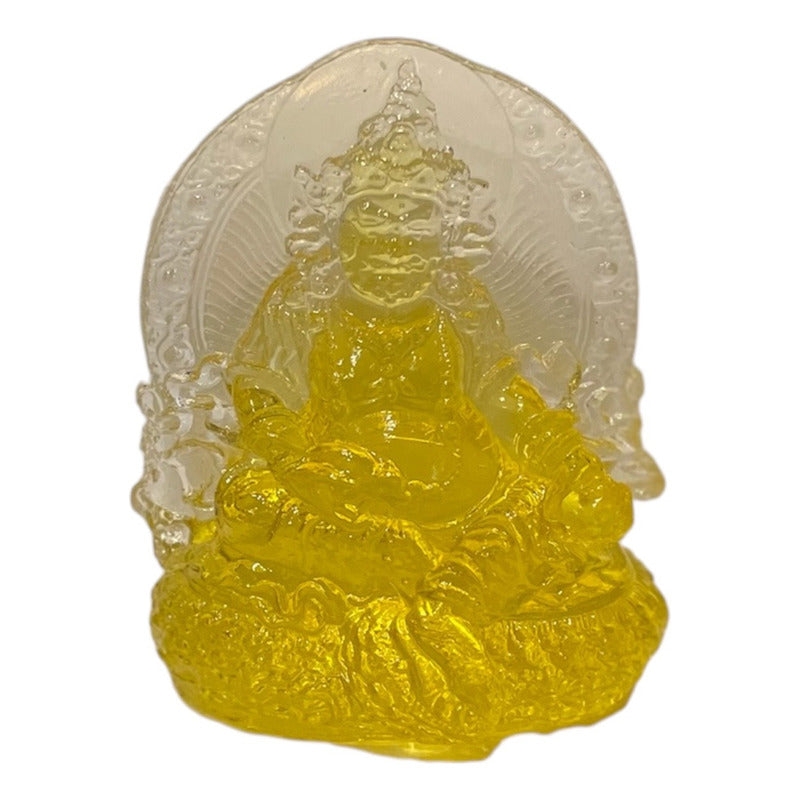 Dzambhala De La Prosperidad Buda En Resina Cristal 12cm Amarillo by HEREJE