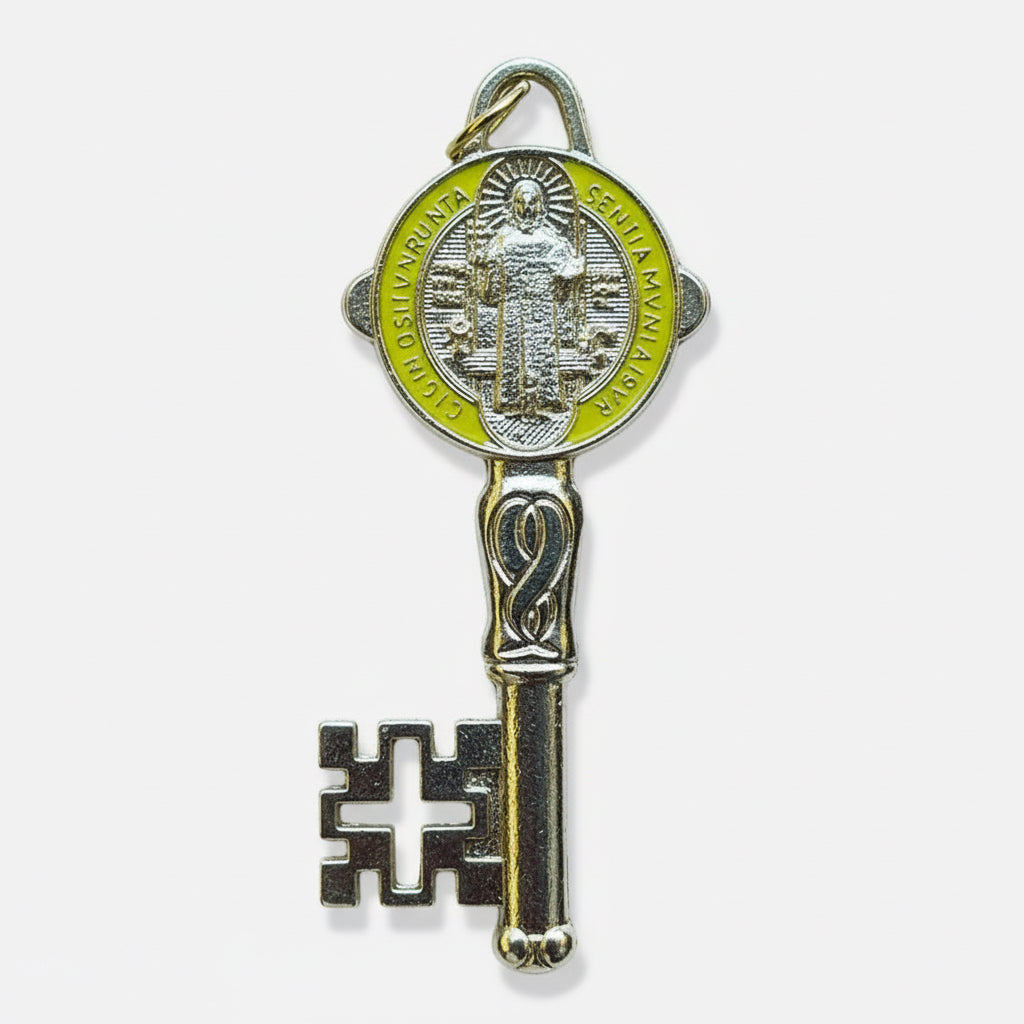 Llave De San Benito Dije Baño De Oro Encapsulado 5cm Varios by HEREJE