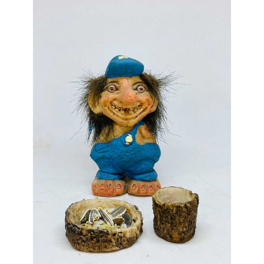 Troll Policia +comedero 11 Cm Figura En Resina Nacional. Azul by HEREJE