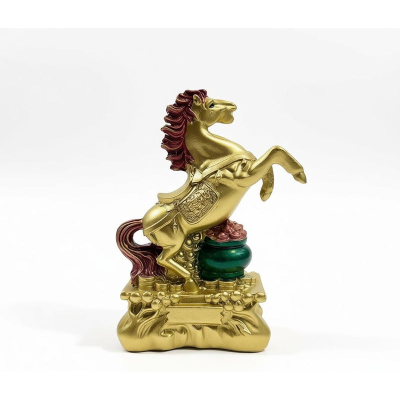 Caballo Figura De Resina Año Chino 8x5cm Dorado by HEREJE