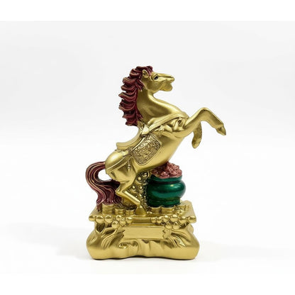 Caballo Figura De Resina Año Chino 8x5cm Dorado by HEREJE