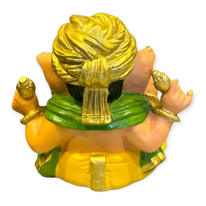 Ganesh Turbante Escultura D Resina Hecho A Mano 15.5x17x13cm by HEREJE