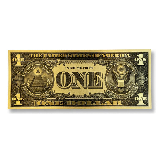 Billete Dorado Diferentes Denominaciones Plastificados 1 Dolar Piramide by HEREJE