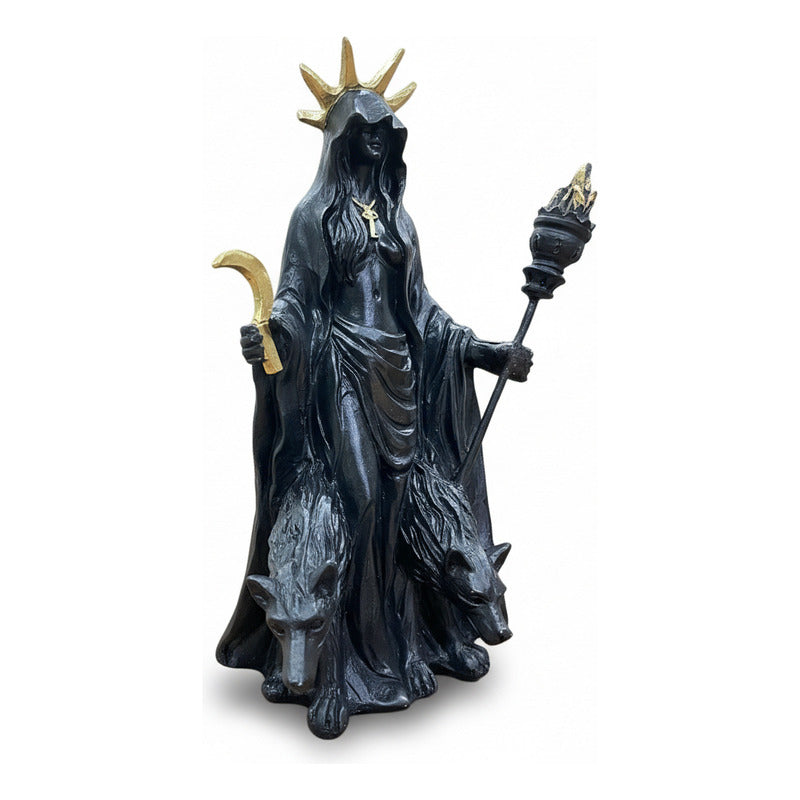 Hecate Estatua De Resina De 16cm De Altura Con Lobos by HEREJE