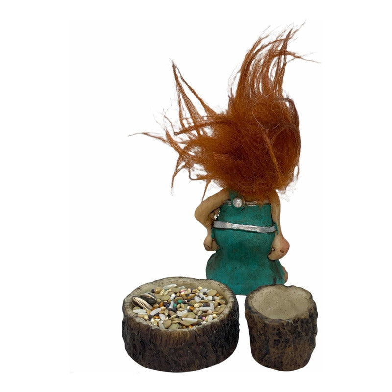 Troll Abre Camino + Comedero Figura De Resina 9 Cm Verde by HEREJE