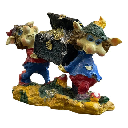 Figura Duendes Con Cofre Del Tesoro De La Abundancia Amarillo by HEREJE