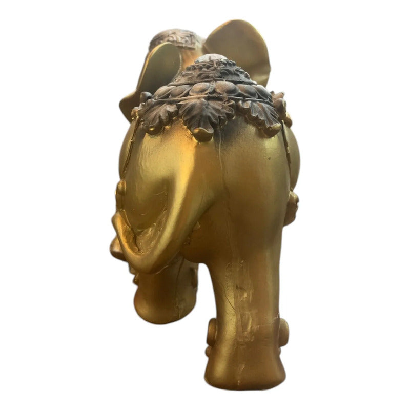 Figura Elefante De La Suerte Y Abundancia Mamá Y Cría 16cm Dorado by HEREJE