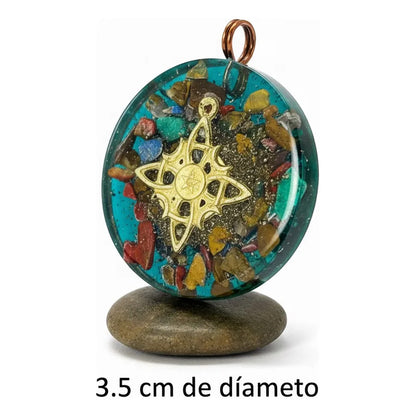 Orgonita Con Nudo De Brujas De 3.5 Cm De Diametro Verde by HEREJE