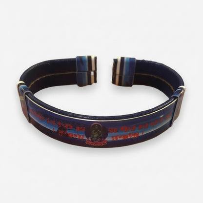 Brazalete Azul Buda Tipo Piel Con Sublimado Azul by HEREJE