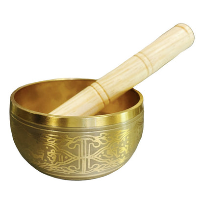 Cuenco Tibetano 7 Metales Juego De 5 Piezas En Color Dorado by HEREJE