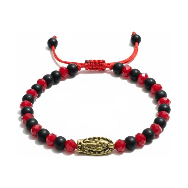 Pulsera Virgen De Guadalupe O San Judas Hilo Rojo Ajustable Virgen 7 Cm by HEREJE