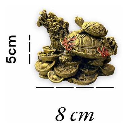 Tortuga Dragón Resina Guardián De La Riqueza Nacional 4cm Dorado by HEREJE