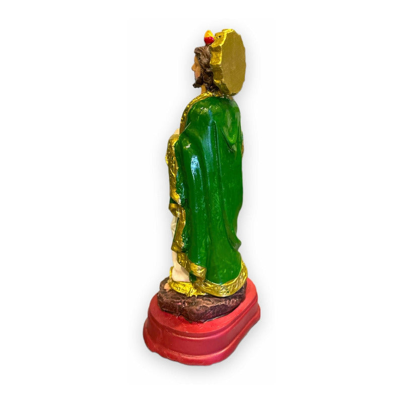 San Judas Tadeo Escultura D Resina Hecho A Mano 14.4x5x6.4cm Verde/blanco by HEREJE