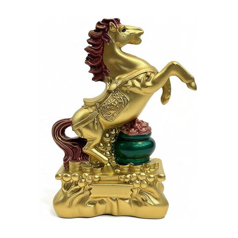 Caballo Figura De Resina Año Chino 8x5cm Dorado by HEREJE