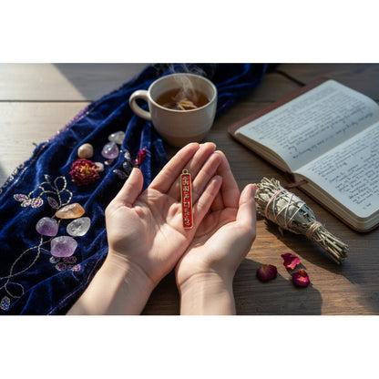 Om Mani Padme Hum Dije Mantra Amuleto Pequeño Rojo by HEREJE