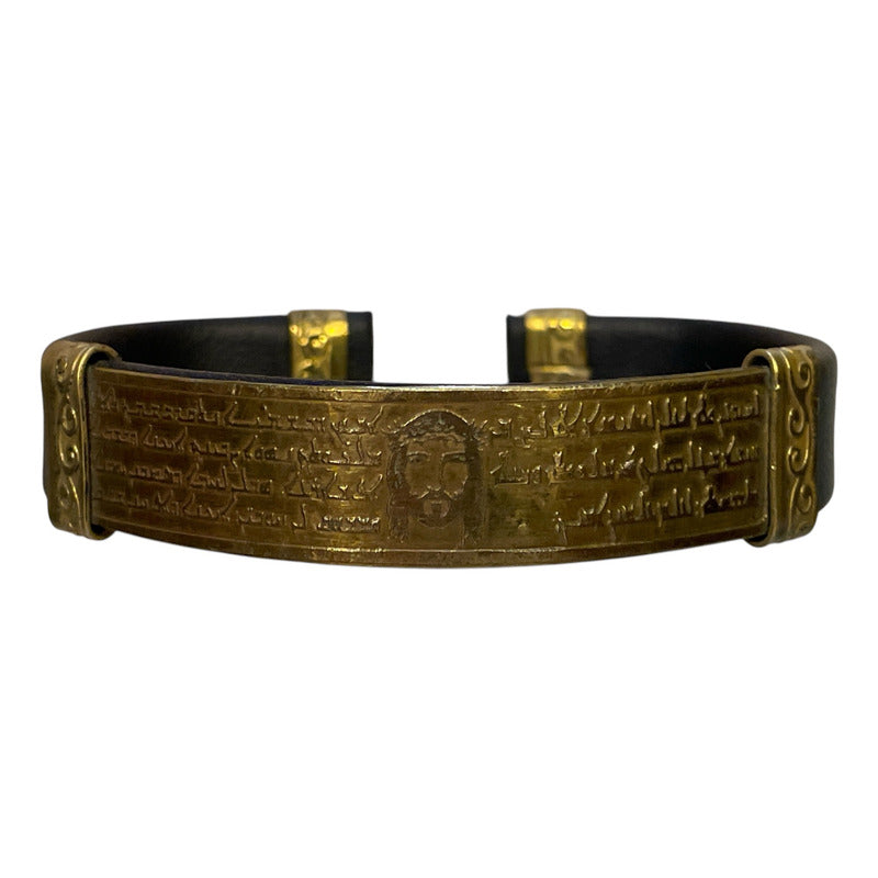 Brazalete Padre Nuestro Hebreo Tipo Piel by HEREJE