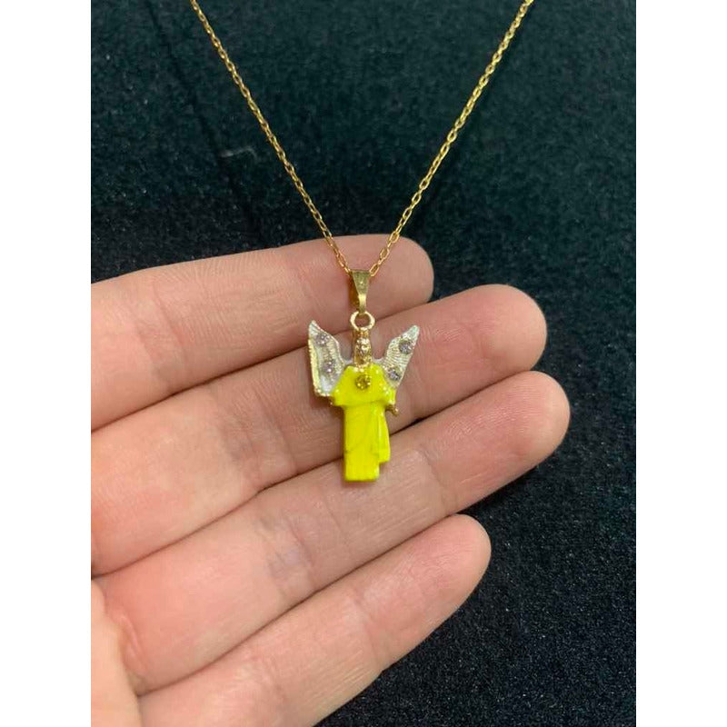 Arcangel Jofiel Dije Baño De Oro Con Cristal by ARTICULOS ESOTERICOS LETY