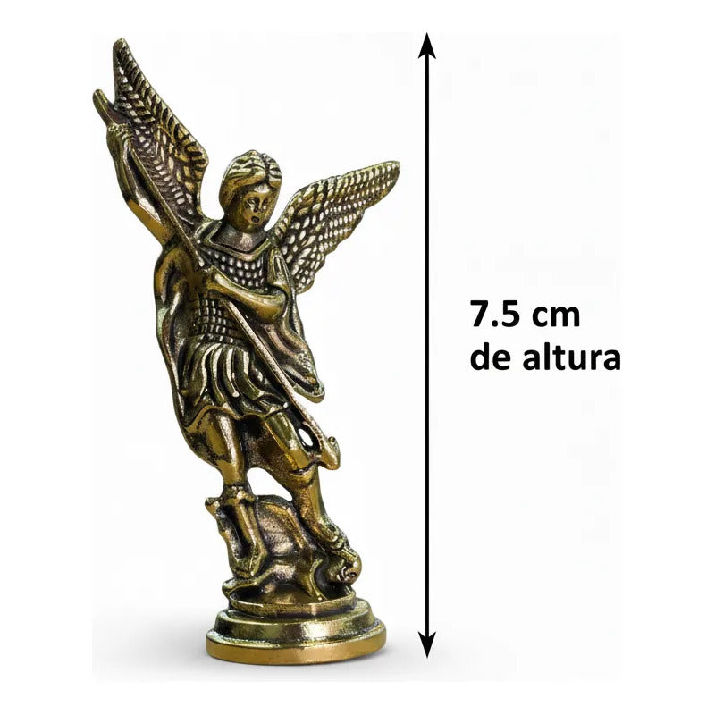 San Miguel Arcángel Figura De Metal De 7.5 Cm Dorado by HEREJE