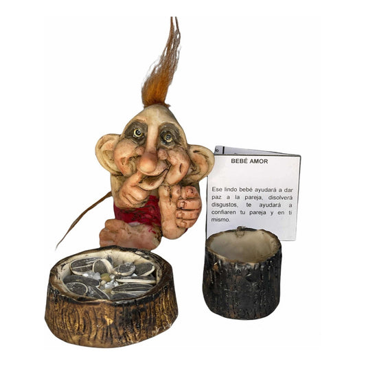 Troll Bebe Del Amor +comedero+bebedero+semillas 8cm De Alto Variado by HEREJE