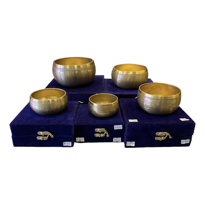 Cuenco Tibetano Lety Juego 5 Caja Dorado 7 Metales. by HEREJE