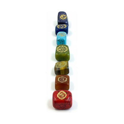Piedras De Los 7 Chakras (chakras) Juego En Cuarzo Grabado by HEREJE