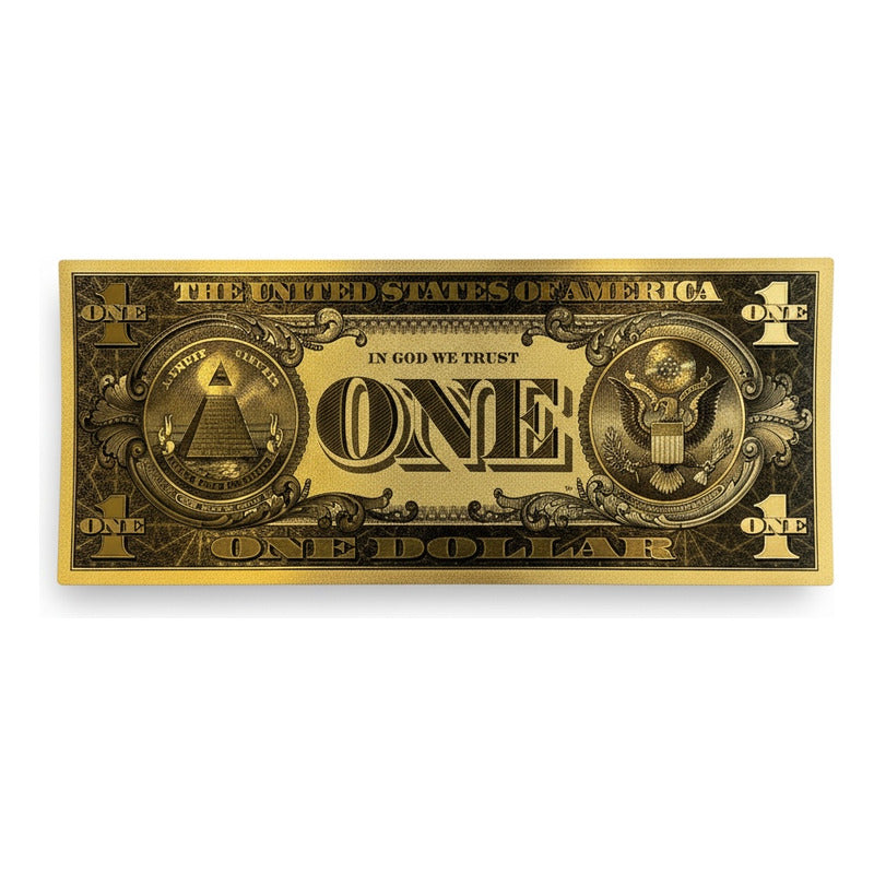 Billete Dorado Diferentes Denominaciones Plastificados 1 Dolar Piramide by HEREJE