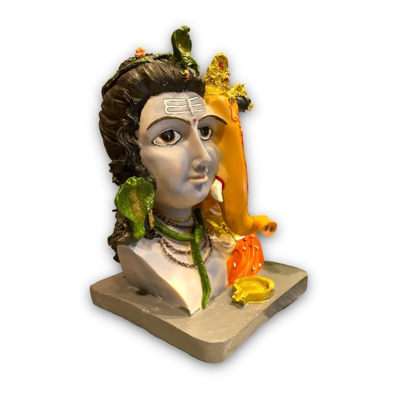 Ganesh Shiva Parvati Familia Sagrada Figura De Resina 21.5cm by HEREJE