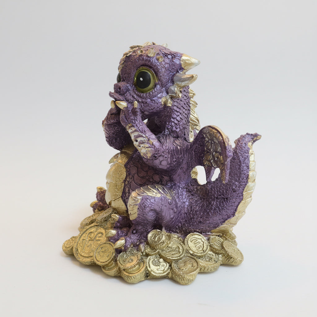 Dragón Tipo Bebe Resina 14.5 Cm Nacional Pintado A Mano. by HEREJE
