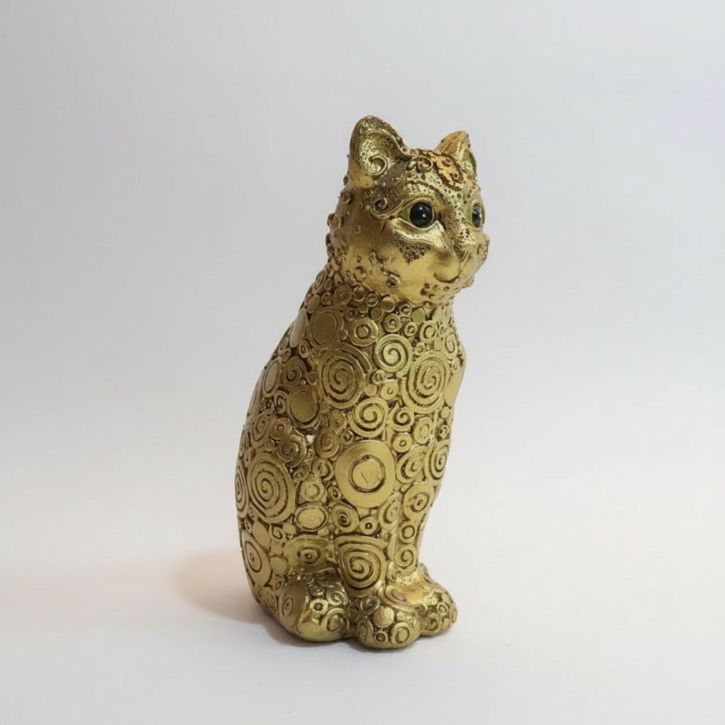 Gato De La Suerte Resina Dorado 17 Cm by HEREJE