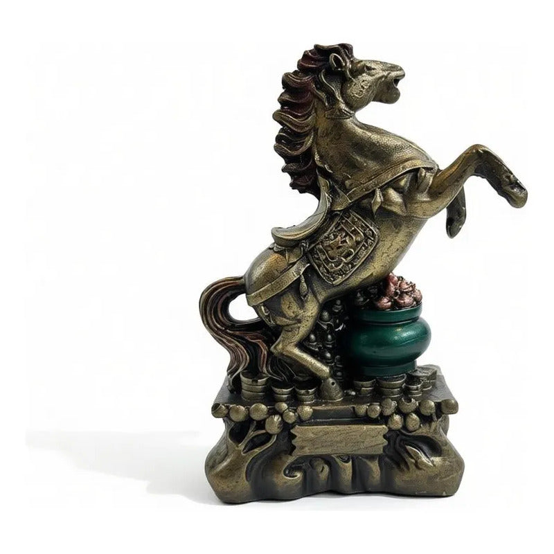 Caballo Figura De Resina Año Chino 8x5cm Dorado Oscuro by HEREJE