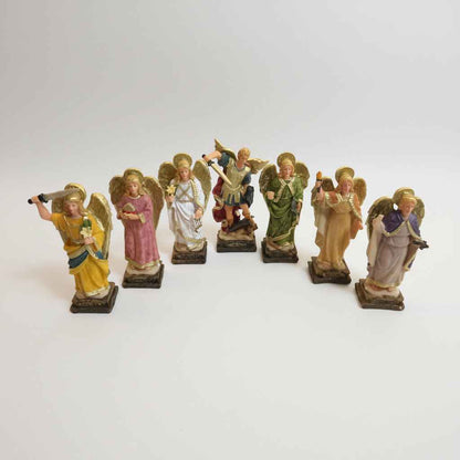 Juego 7 Arcangeles Figura Resina San Miguel, Jofiel, Chamue 7 Colores