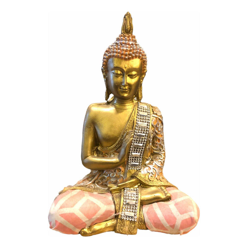 Buda Con Tela Dorado 25x18x7 Dorado by HEREJE
