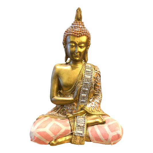 Buda Con Tela Dorado 25x18x7 Dorado by HEREJE