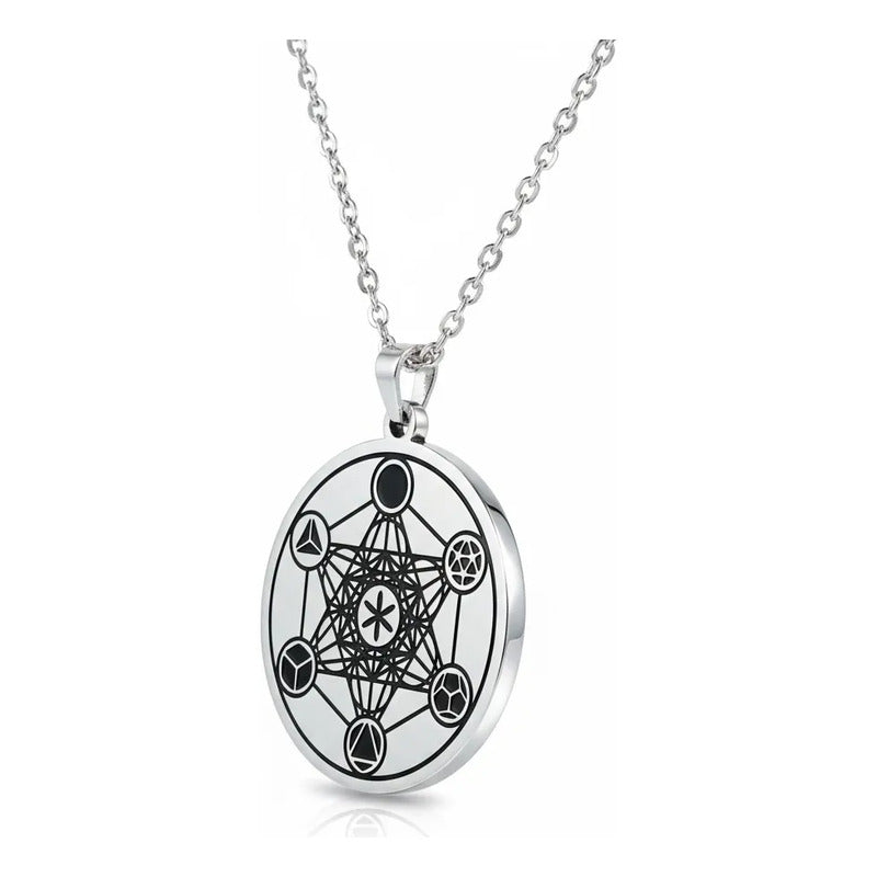 Metatron Medalla De Acero Plateado by HEREJE