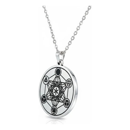 Metatron Medalla De Acero Plateado by HEREJE