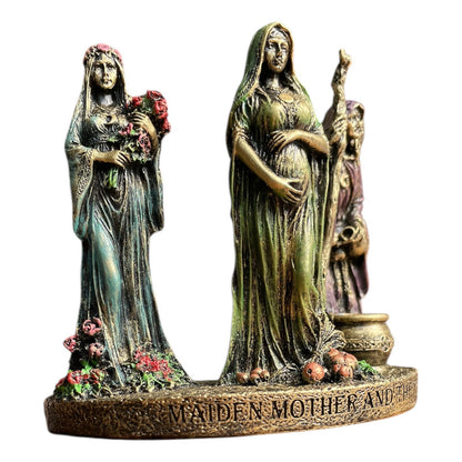 Escultura Triple Diosa 11cm Resina Artículos Esotéricos Lety by HEREJE