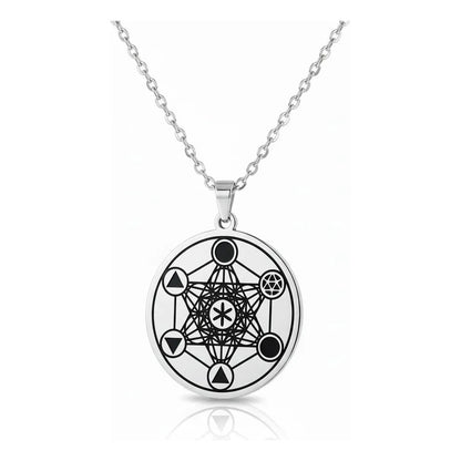 Metatron Medalla De Acero Plateado by HEREJE