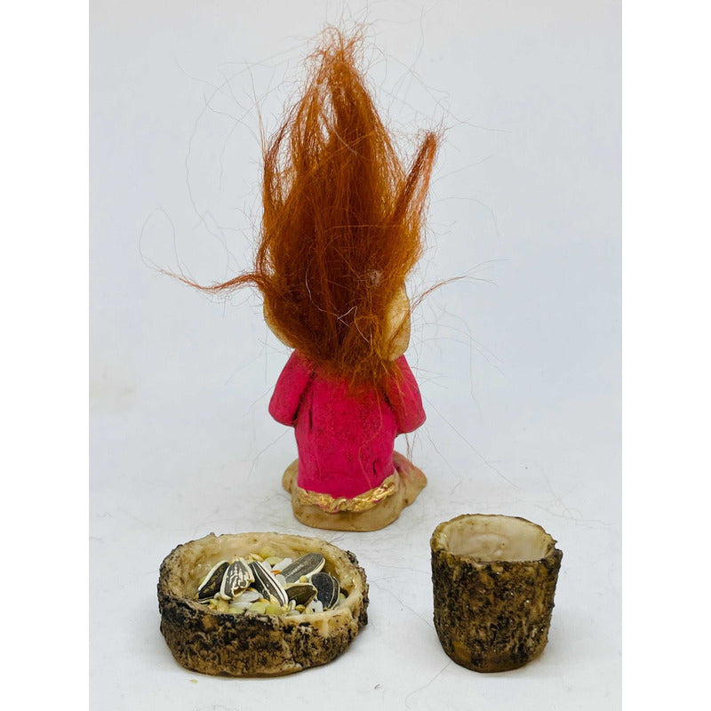 Troll Fertilidad + Comedero 9 Cm Figura De Resina Nacional. Rosa by HEREJE