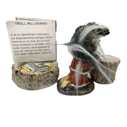 Troll Mini + Comedero + Semillas + Tarjeta Varios Modelos Millonario 5cm