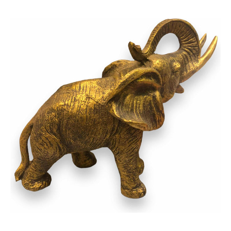 Elefante 13cm Figura De Resina Dorado by HEREJE