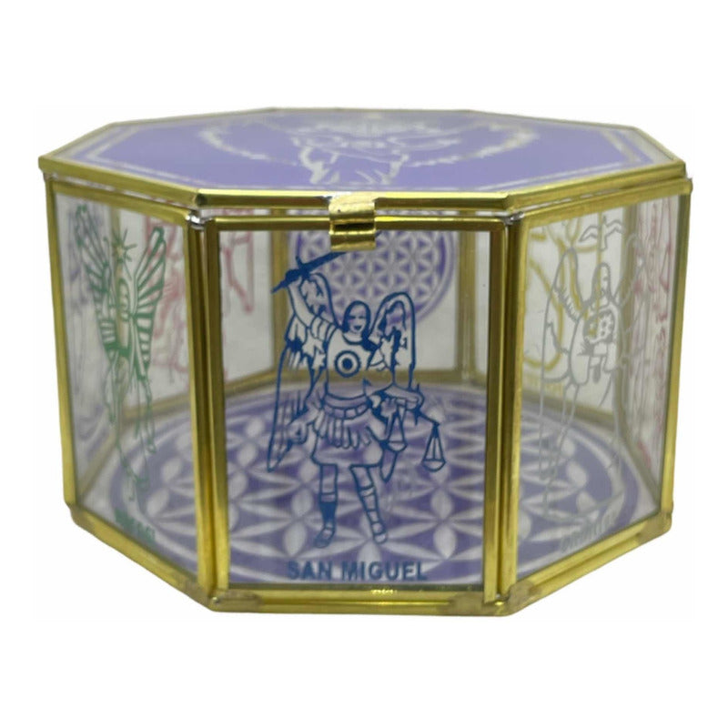 Metatron Con Los 7 Arcangeles Caja De Cristal 15 Cm Grabado by ARTICULOS ESOTERICOS LETY