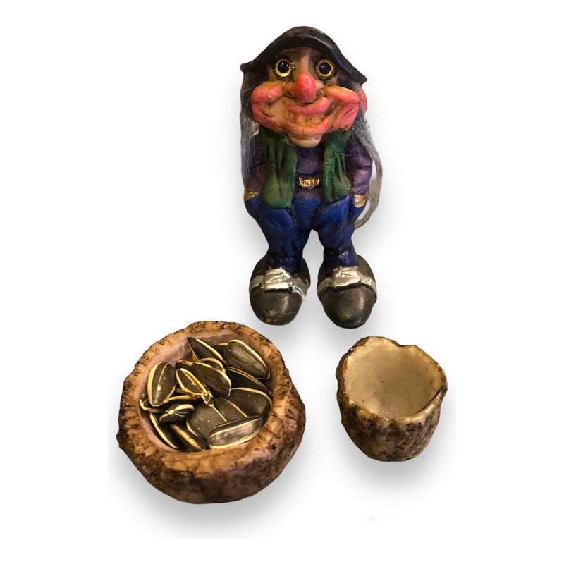 Troll Guardián +comedero 9cm Figura En Resina Nacional Verde Oscuro by HEREJE